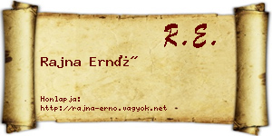 Rajna Ernő névjegykártya